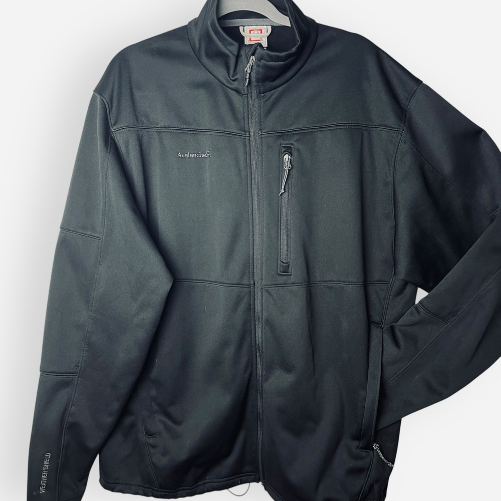AVALANCHE Soft Shell Jacket Black Mock Neck Weather Shield